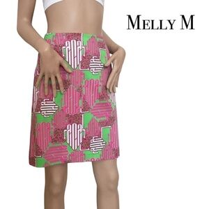 MELLY M Madden Mini Skirt Geometrical Abstract Neon Print Made in the USA